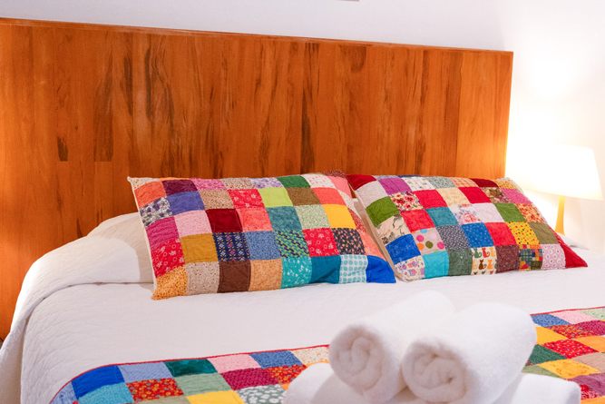 Cama de casal do Chalé 17