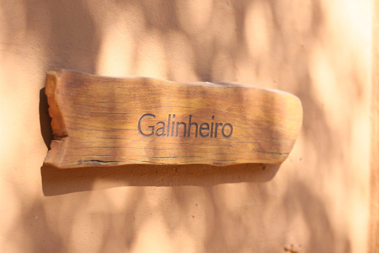 Placa de madeira do galinheiro