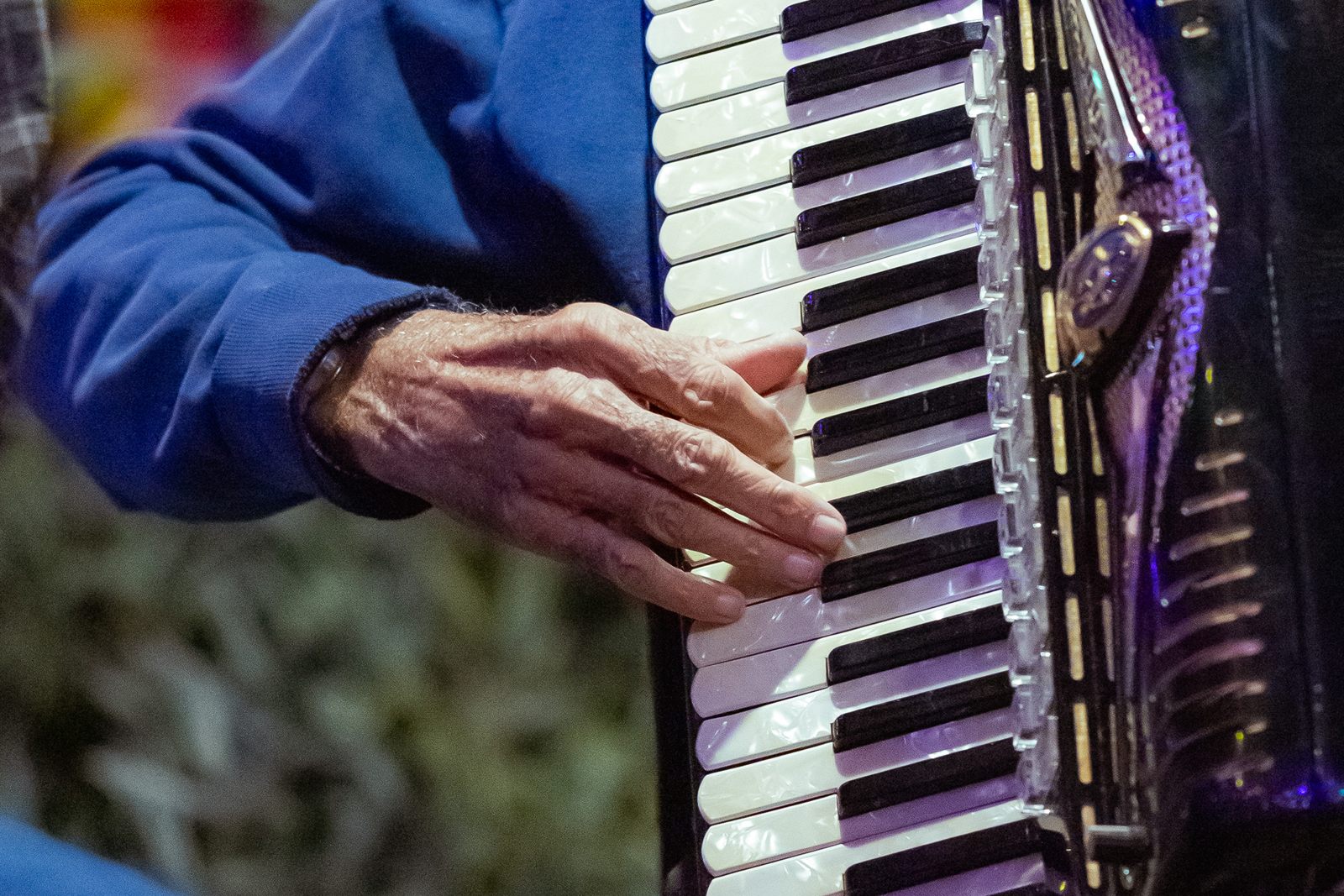 Sanfoneiro tocando na festa junina